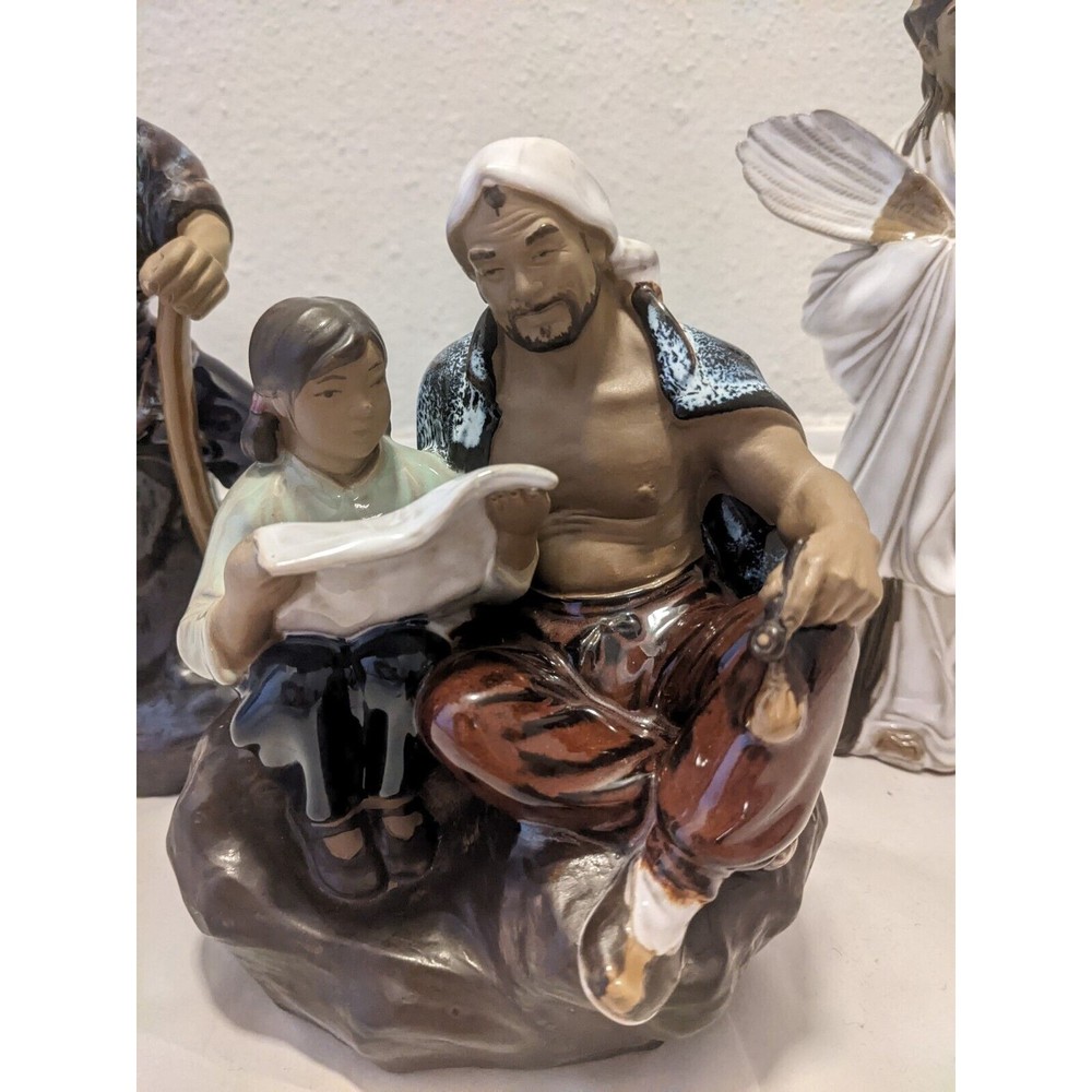 1960’s Vintage Set of 3 Wucai Chinese Culture Revolution Porcelain Mudmen C Pics